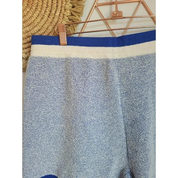 Anthropologie, New, Maeve Posey Cobalt Stripe Sweater Knit Shorts, Size XL - Picture 5 of 11